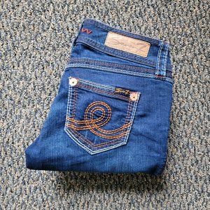 Luxury Women's Denim from Seven7 Copper Studs, Red Stitched Accents